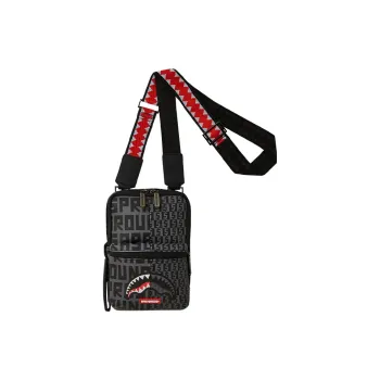 SPRAYGROUND PVC Coin Purse Cell Phone Pouch Crossbody Bag Shoulder Bag Unisex Black