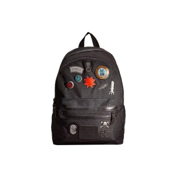 COACH Fabric With Calfskin Backpack Tubas Unisex Matte Black