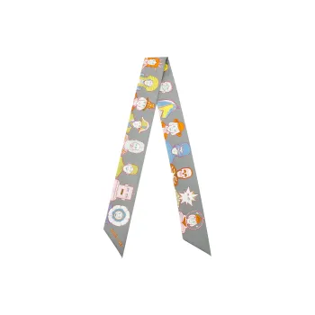 HERMES Silk Scarves Unisex Gray