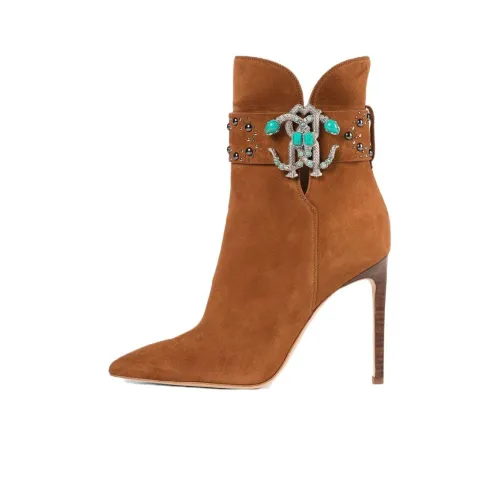 Roberto Cavalli Logo-plaque Suede Booties