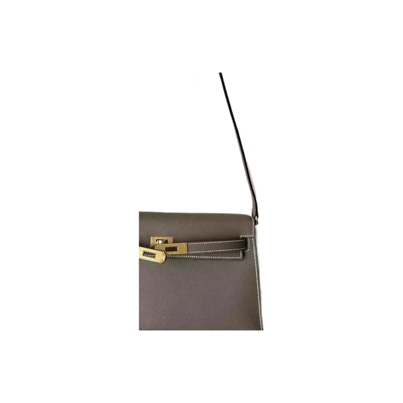 HERMES Kelly Elan Madame Leather Shoulder Bag Handbag Shoulder Bag Regular Women's 18 Etoupe Elephant Gray-2