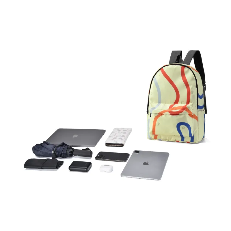 ONRF Polyester Backpack Regular Unisex Beige Yellow-11