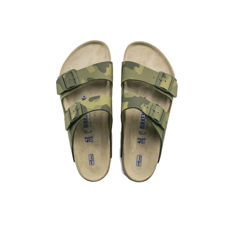 Birkenstock Slide Slippers Unisex Green Camouflage Narrow Fit-3