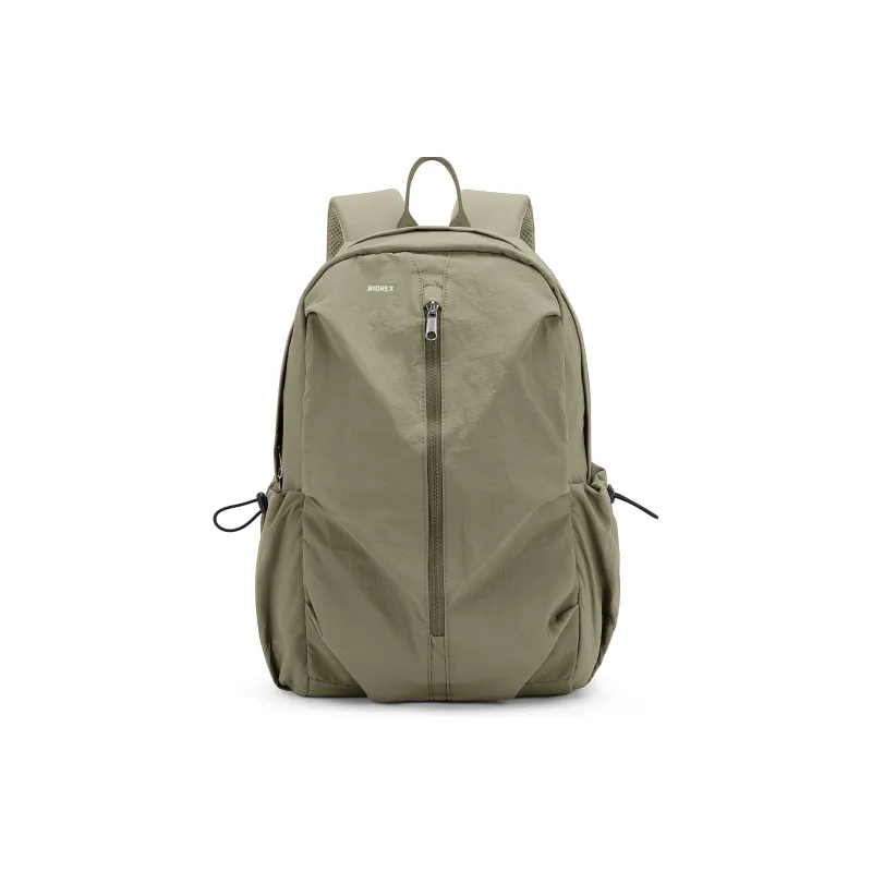 RIOREX Fabric Computer Travel Bag Backpack Unisex Black/Ecru/Dusty Pink/Gray Green/Khaki-31