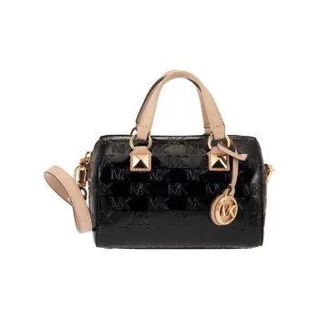MICHAEL KORS Grayson Artificial Leather Shoulder Bag, Crossbody Bag Small Size Women's Black