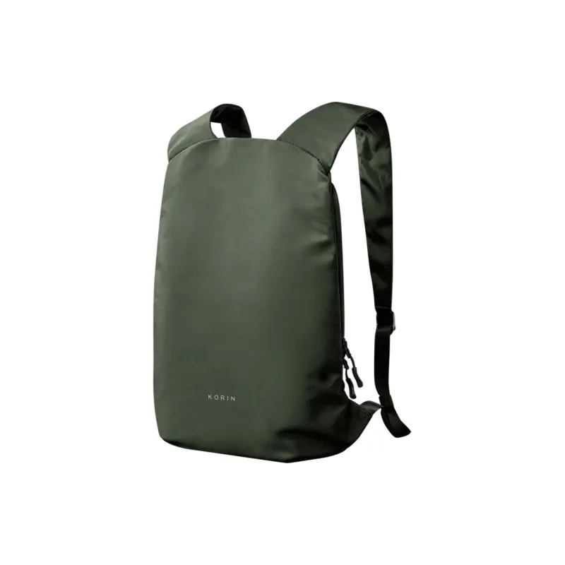 KORIN Polyester Backpack Small Size Unisex Black/Olive Green/Gray-6