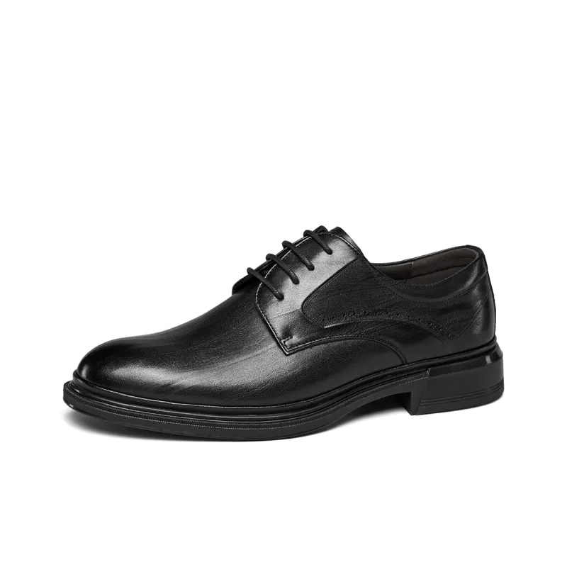 YEARCON Dress Shoes Men Low Top Brown-1