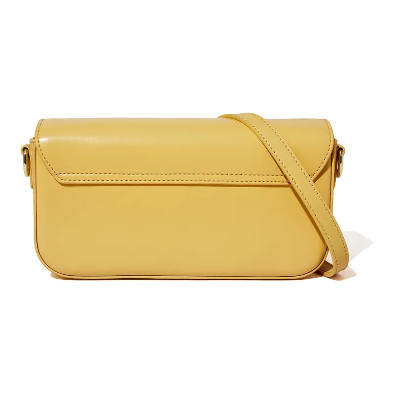 RED DRAGONFLY Split Cow Leather With Microfiber Synthetic Leather Crossbody Bag Shoulder Bag Women's Yellow/Black-1