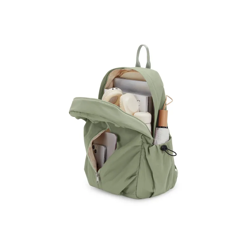 RIOREX Fabric Computer Travel Bag Backpack Unisex Black/Ecru/Dusty Pink/Gray Green/Khaki-27