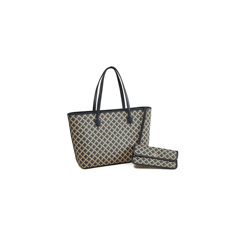 AQUASCUTUM Cow Leather With Artificial Leather Tote Bag, Shopping Bag, Handbag, Shoulder Bag Women's Dark Blue-3