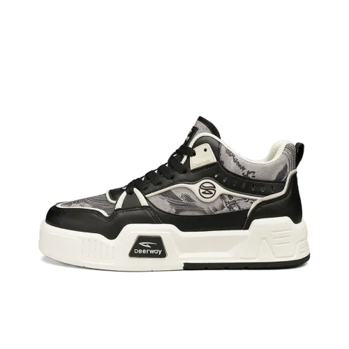DEERWAY High Top Skateboard Shoes Men's Black