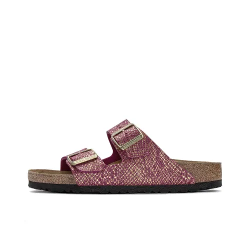Birkenstock Arizona Slide Slippers Women's Dark Purple Red Narrow Fit