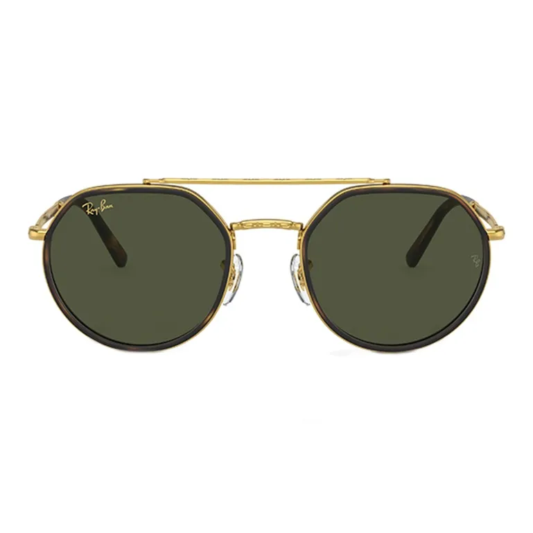 RayBan Metal Irregular Shape Sunglasses Unisex Gold-1
