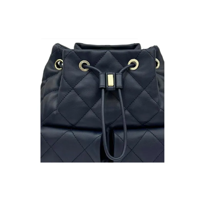 CHANEL Calfskin Hobo Bag Backpack Trumpets Women's Dark Blue-2