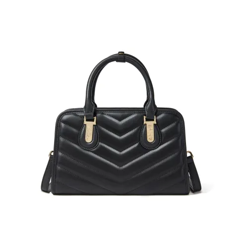 RED DRAGONFLY Split Cow Leather Shoulder Bag, Handbag Regular Women's Black