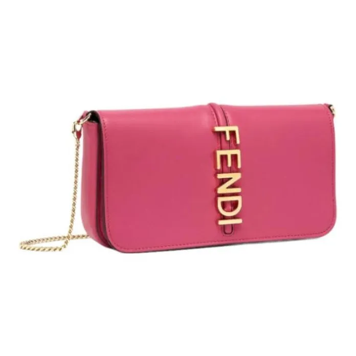 FENDI Fendigraphy Leather Wallet Regular Women's Pink-1