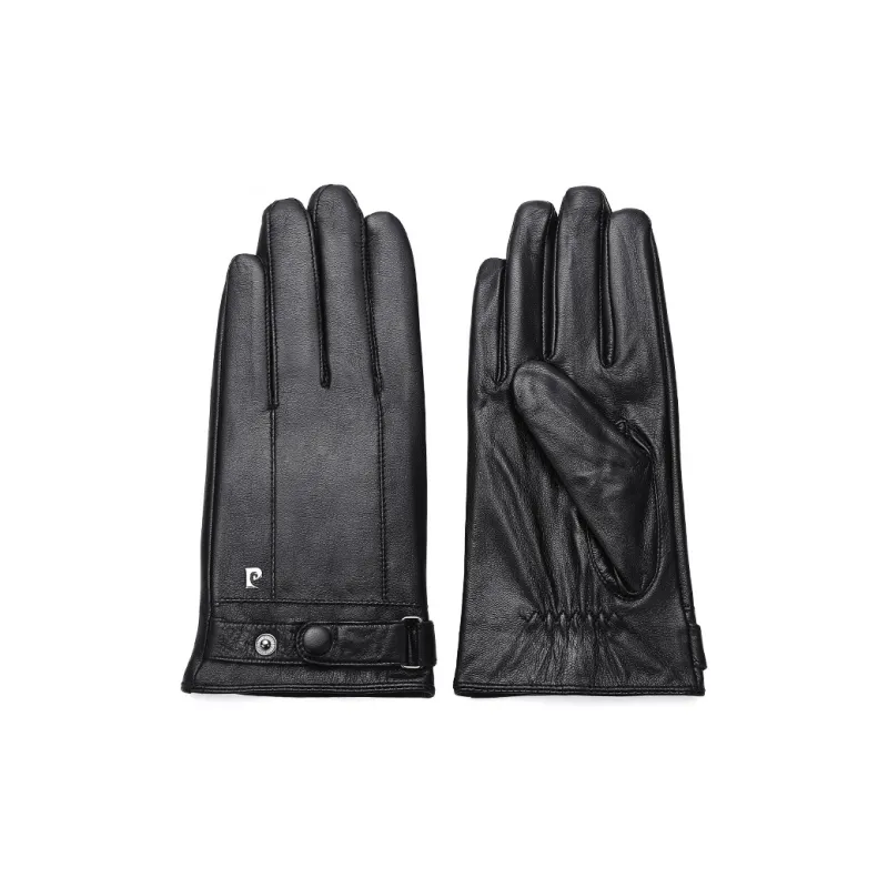 PIERRE CARDIN Goatskin Genuine Leather Glove Men's Black-3
