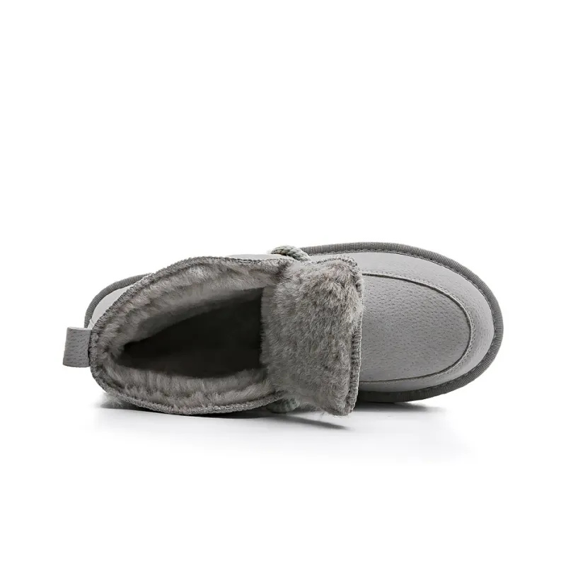 Warrior Warm Wear Resistant Slip Resistant Short Snow Boots Women's Gray-2
