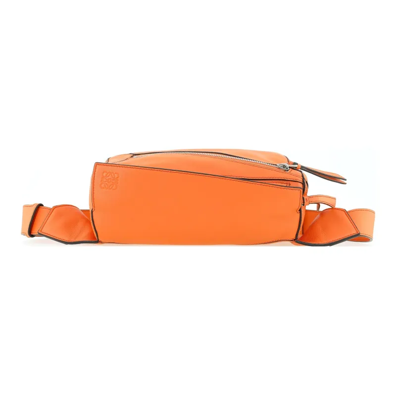 LOEWE Puzzle Smooth Calf Leather Fanny Pack Small Size Men's Orange-5