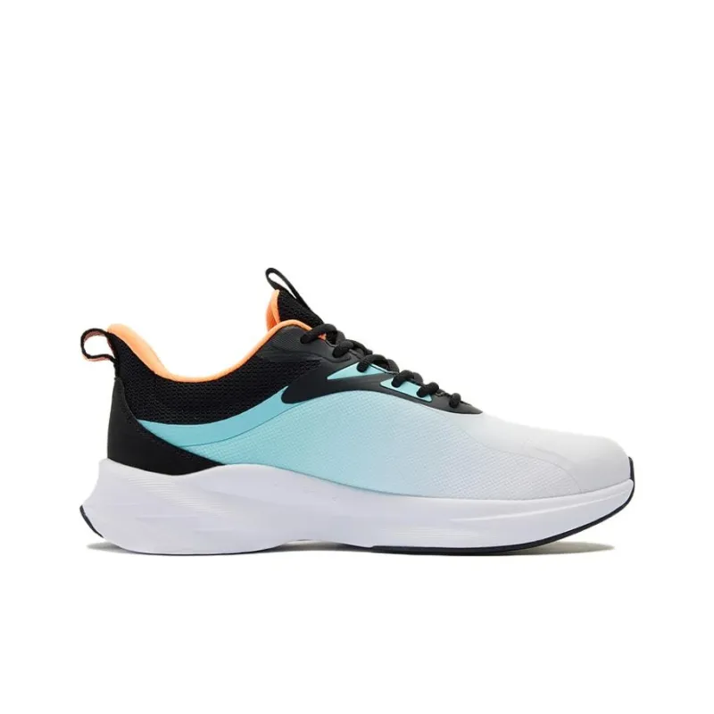 QIAODAN Cushioning Wear Resistant Low Top Running Shoes Men's White Blue-1
