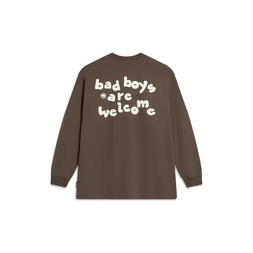 LINING Badfive Sweatshirts Unisex Charcoal Brown