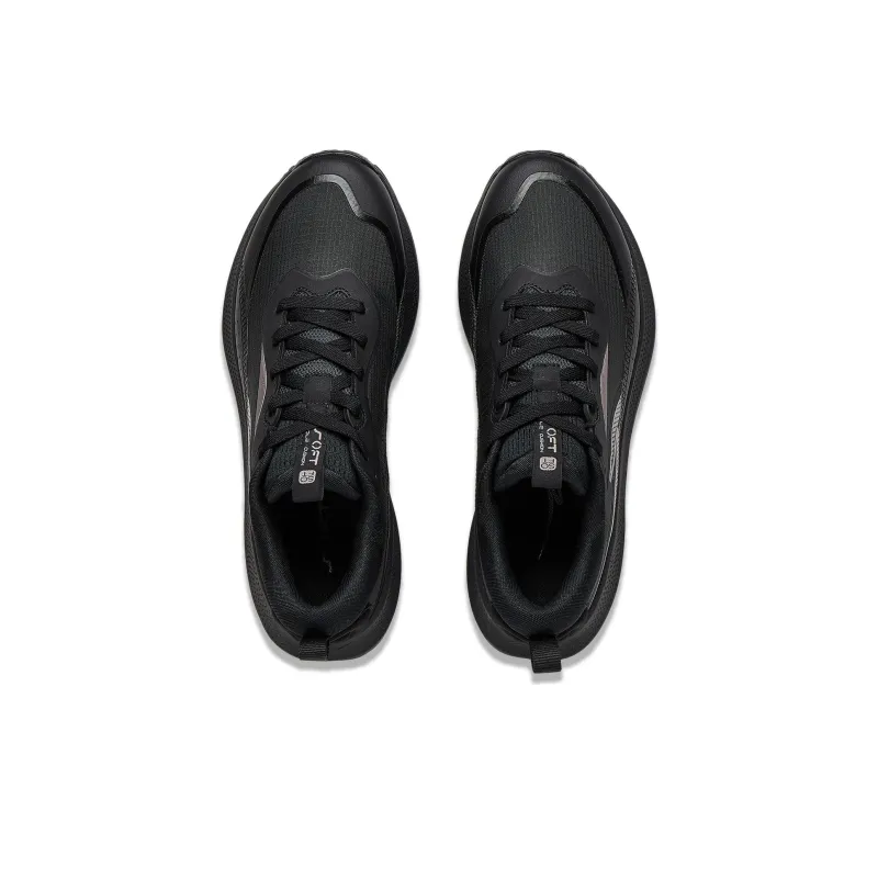 LiNing Soft Element Cushioning Wear Resistant Low Top Casual Shoes Unisex Black Silver-2