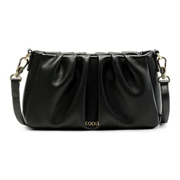 COOGI Synthetic Leather/Split Cow Leather Cloud Bag Shoulder Bag Women's Black/Ecru