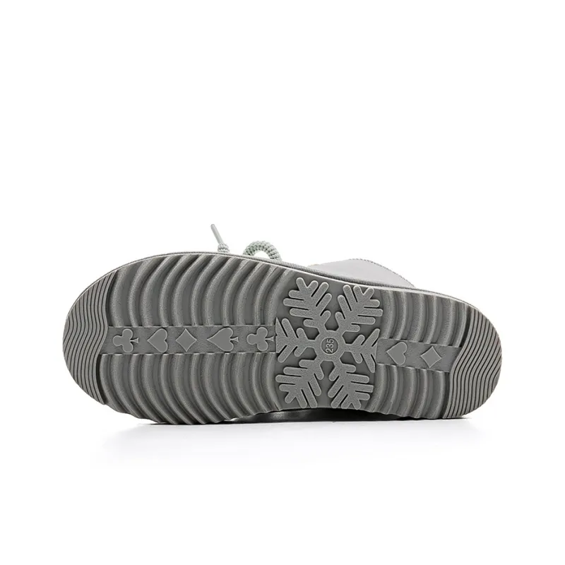 Warrior Warm Wear Resistant Slip Resistant Short Snow Boots Women's Gray-4