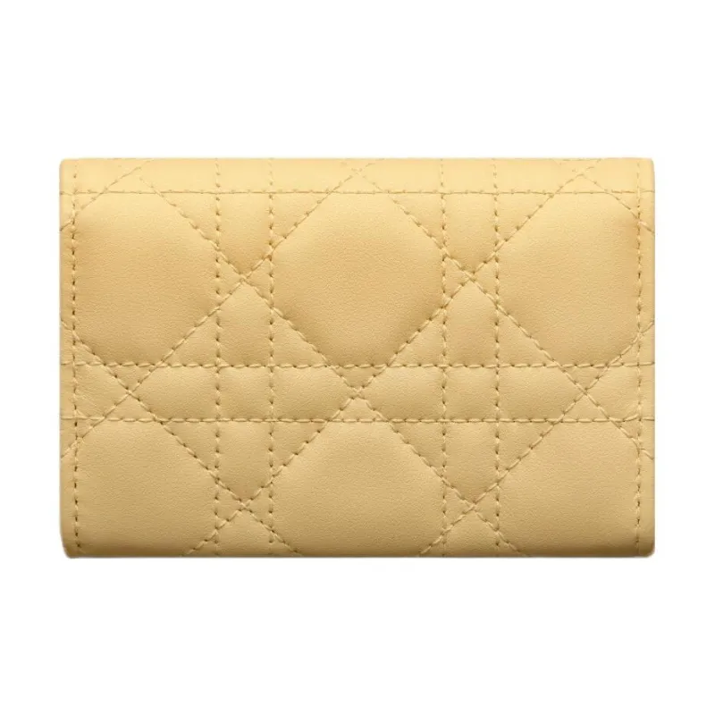 DIOR Sheepskin Wallet Extra Small Women's Light Yellow-2