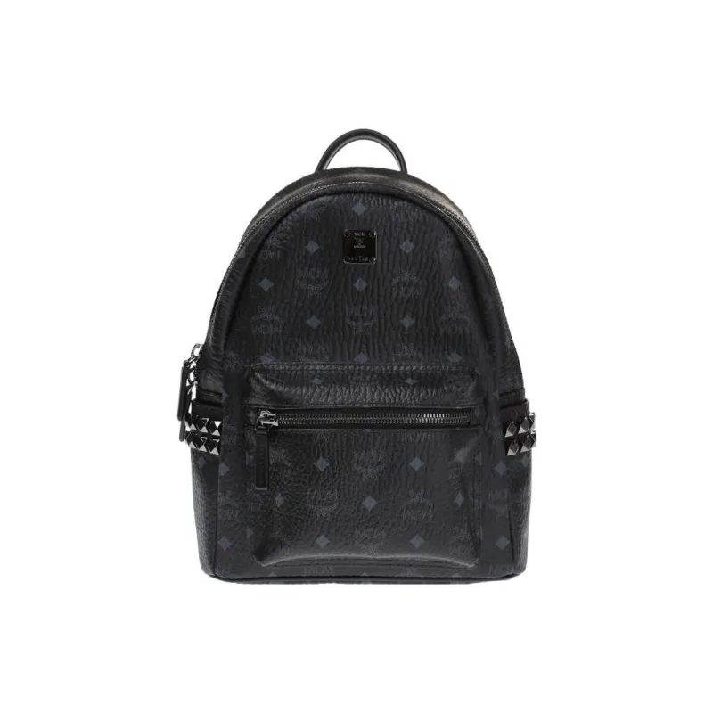 MCM Stark Side Studs Backpack Small In Visetos Black-1