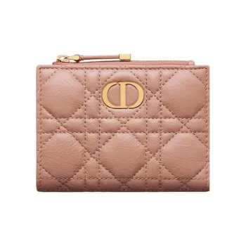 DIOR Caro Calfskin Wallet Regular Women's Rose Pink