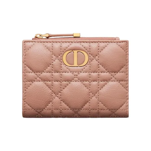 DIOR Caro Calfskin Wallet Regular Women's Rose Pink