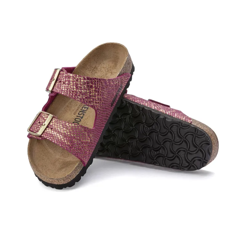 Birkenstock Arizona Slide Slippers Women's Dark Purple Red Narrow Fit-4