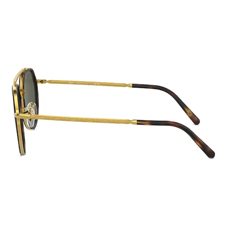 RayBan Metal Irregular Shape Sunglasses Unisex Gold-2