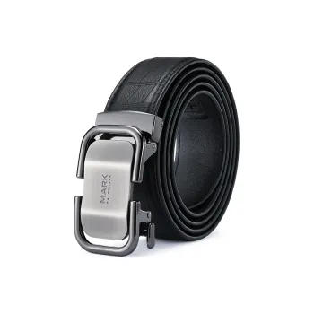 FAIRWHALE Slip Back Automatic Buckle Business Leather Leather Belts Men's Width 3.5CM