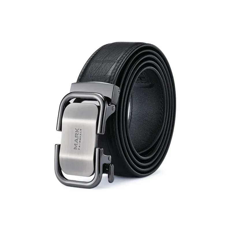 FAIRWHALE Slip Back Automatic Buckle Business Leather Leather Belts Men's Width 3.5CM-0