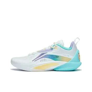 LiNing Speed 10 Cushioning, Slip Resistant, Abrasion Resistant, Breathable Low Top Basketball Shoes Men's White Purple