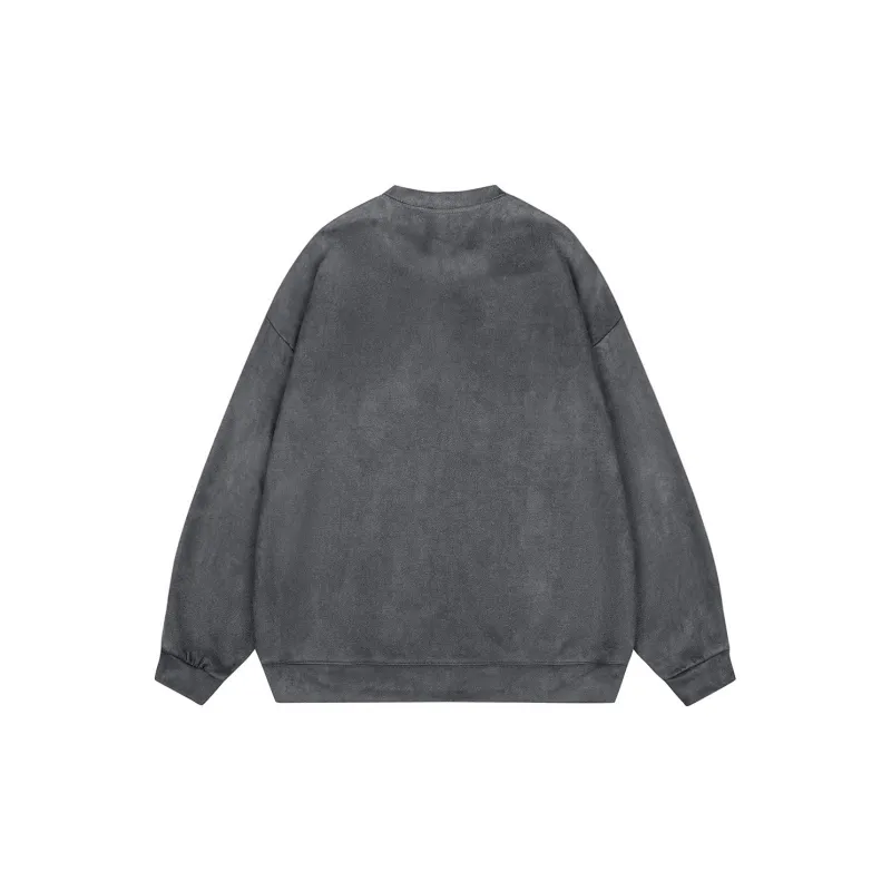 CENPIN Fleece Lined Suede Sweatshirt Unisex-3