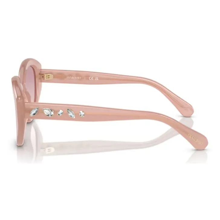 Swarovski Dextera Acetate Faux Crystal Irregular Shape Sunglasses Women's Pink-3