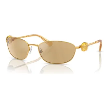 Swarovski Metal Crystal Irregular Shape Sunglasses Women's Yellow