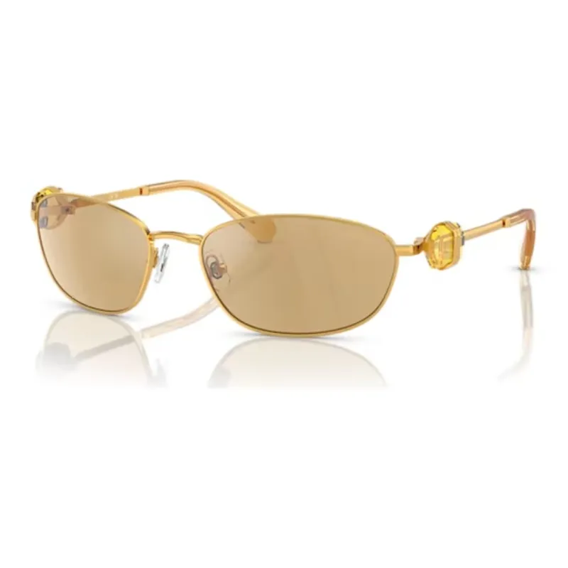 Swarovski Metal Crystal Irregular Shape Sunglasses Women's Yellow-0