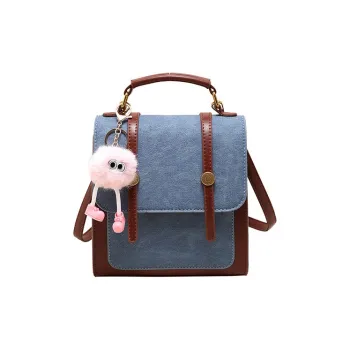 JANE KLAIN Synthetic Leather Satchel Bag Handheld Backpack Regular Women's Blue/White