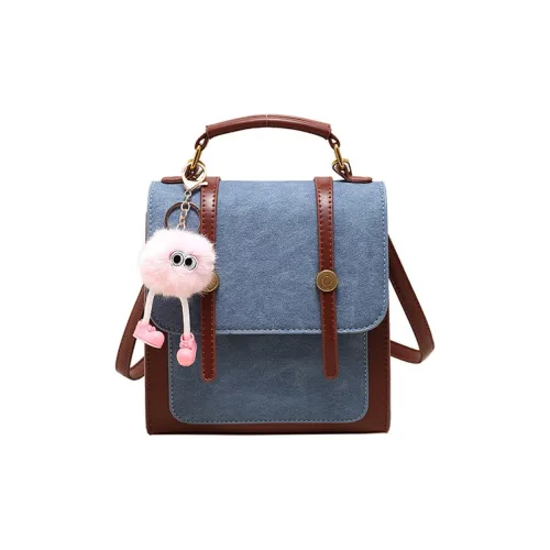 JANE KLAIN Synthetic Leather Satchel Bag Handheld Backpack Regular Women's Blue/White
