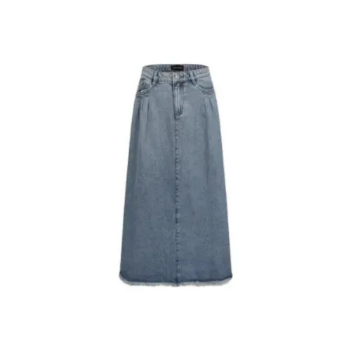 URBAN REVIVO Denim Long Skirts Women's Sky Blue