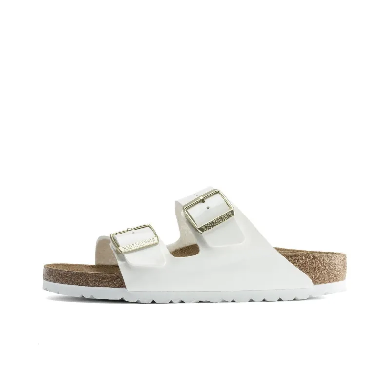Birkenstock Arizona Birko Flor Patent Patent White Women's-0