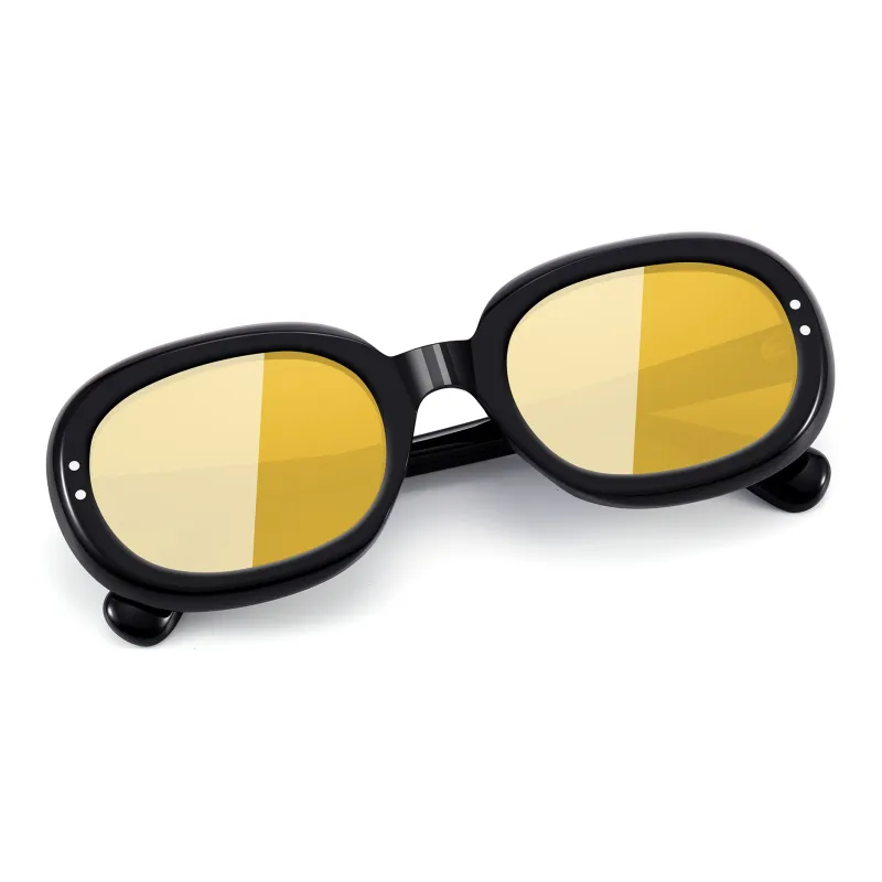 PULAIS TR/Memory Plastic Oval Sunglasses Unisex-3