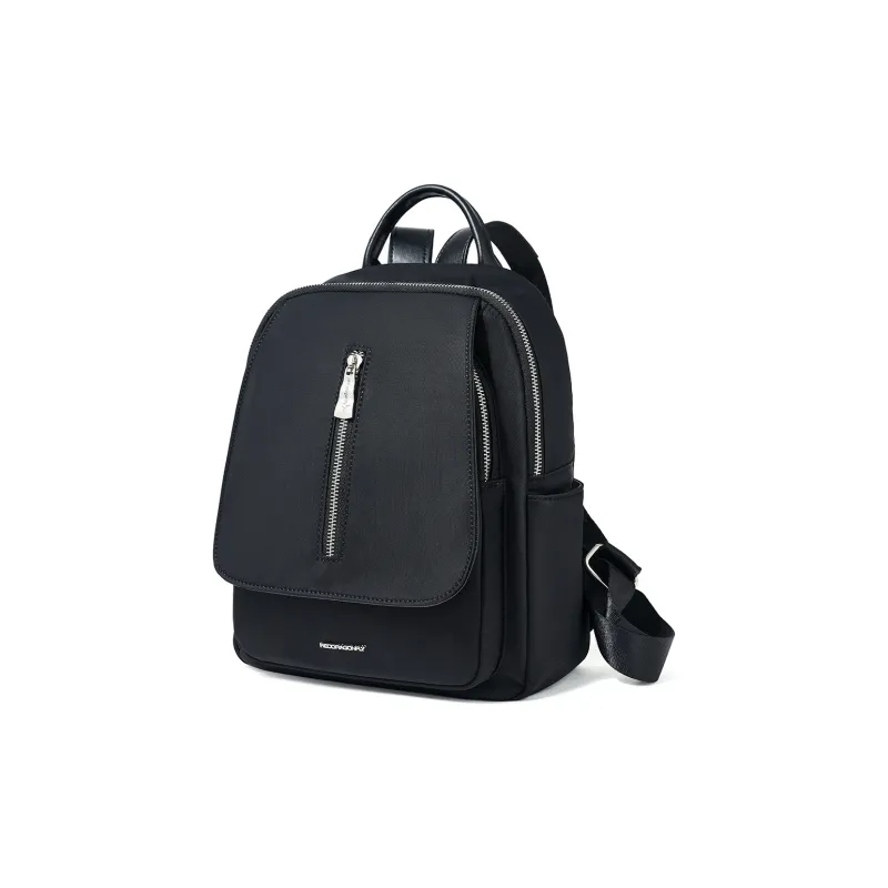 RED DRAGONFLY Microfiber Synthetic Leather Backpack Medium Size Women's Black-1