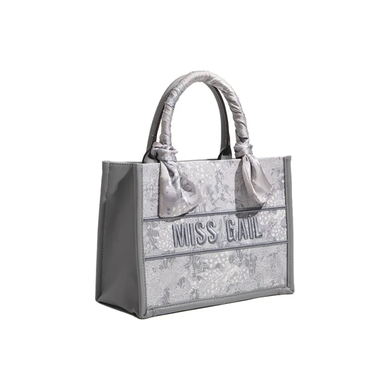 MISS GAIL Artificial Leather Tote Bag, Shopping Bag, Handbag Medium Size Women's Blue/Gray-1