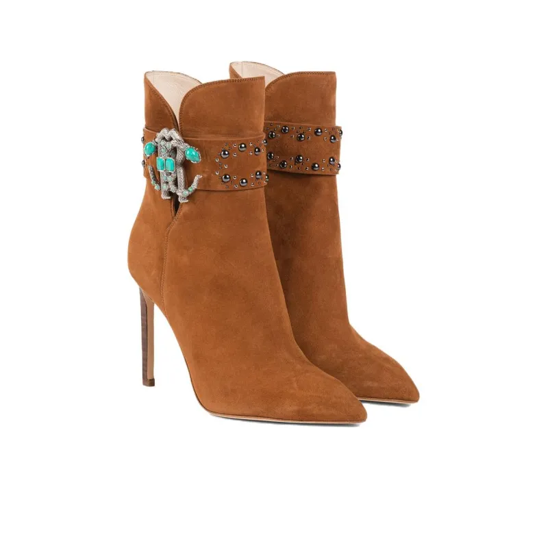 Roberto Cavalli Logo-plaque Suede Booties-2