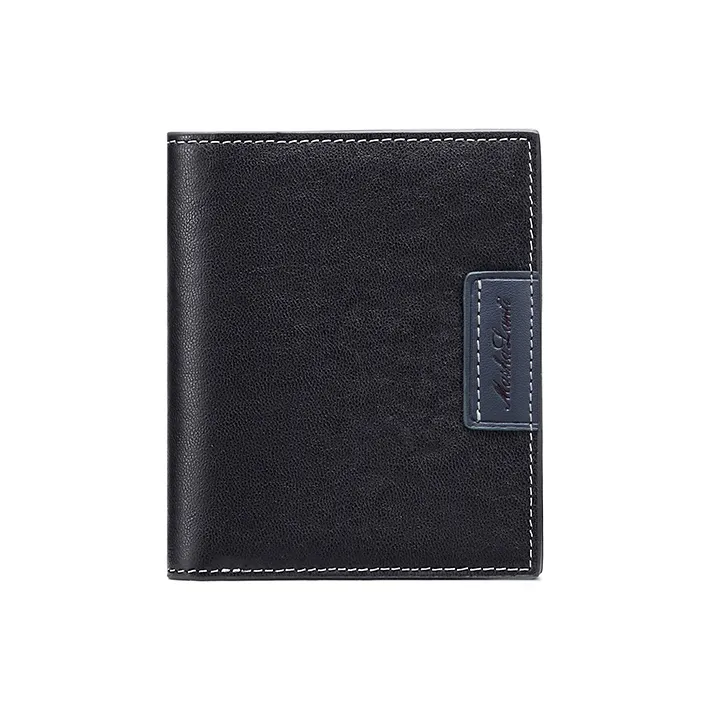 MashaLanti Top Grain Cow Leather Card Holder Wallet Regular Men's Black-9